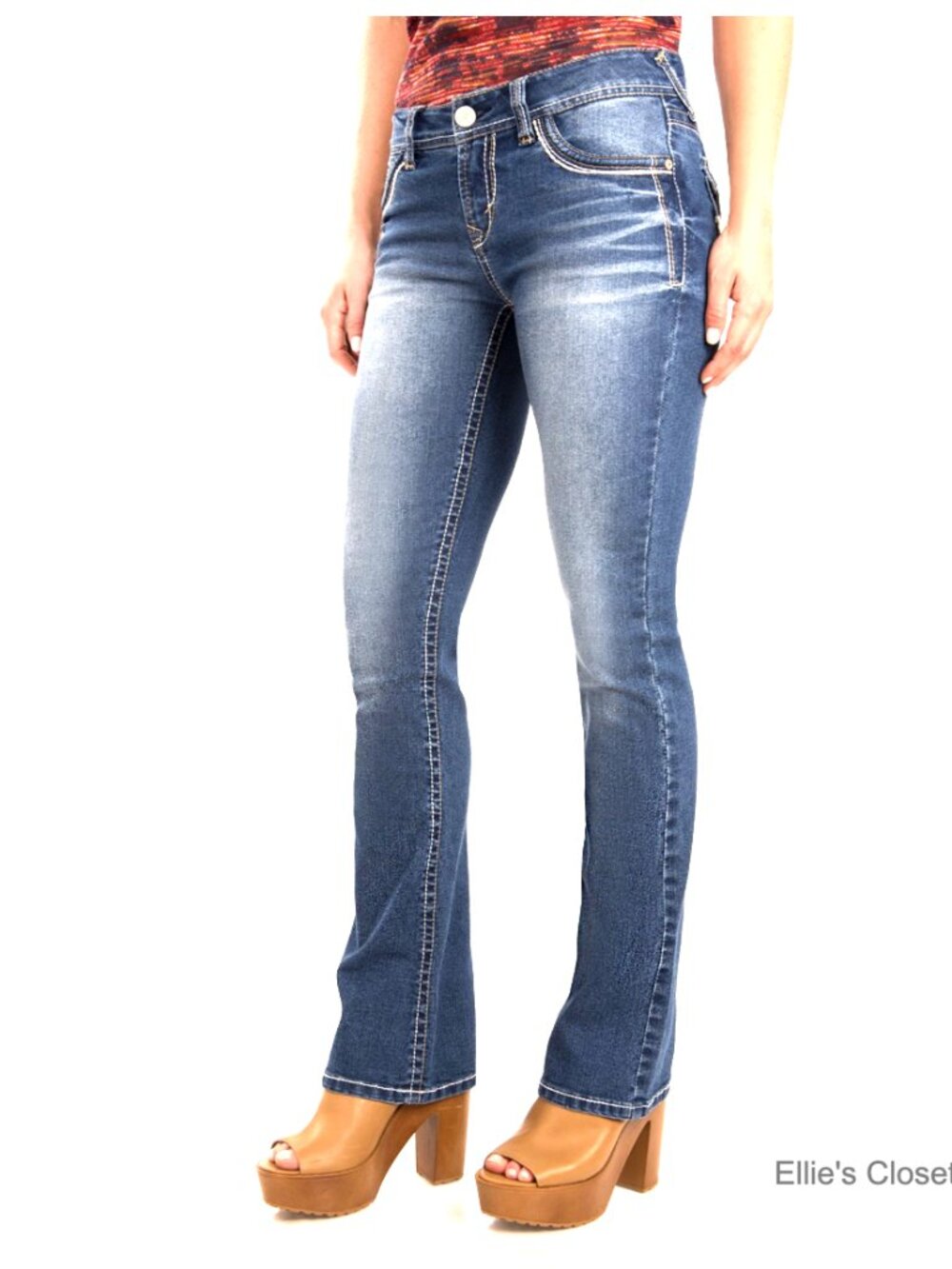 Bootcut Mid-Rise Insta Stretch Juniors Jeans Leggings Fit